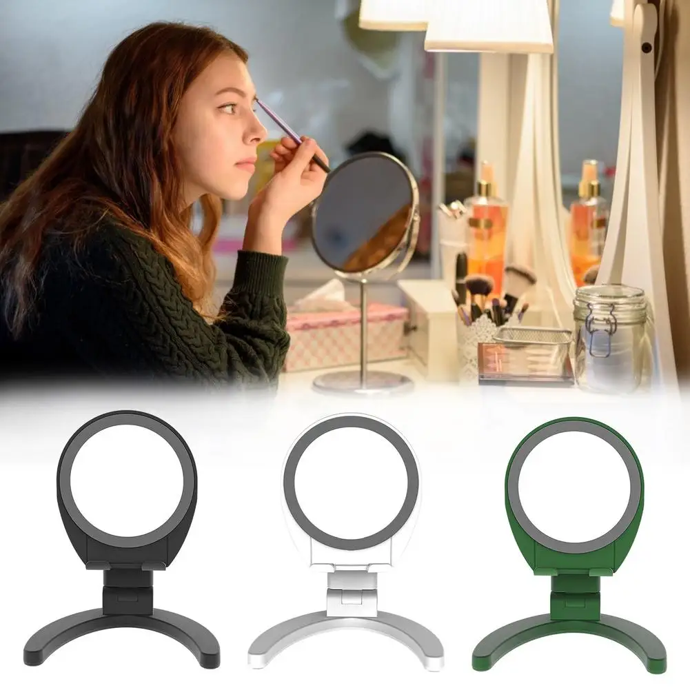 

Portable Mobile Phone Bracket With Mirror Foldable Phone Holder Lightweight 2 In 1 Make-up Mirror And A Mobile Phone Holder