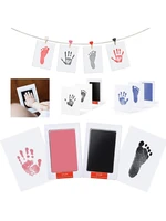 newborn footprint handprint kit nontoxic ink pad imprint cards clips hemp rope 425f