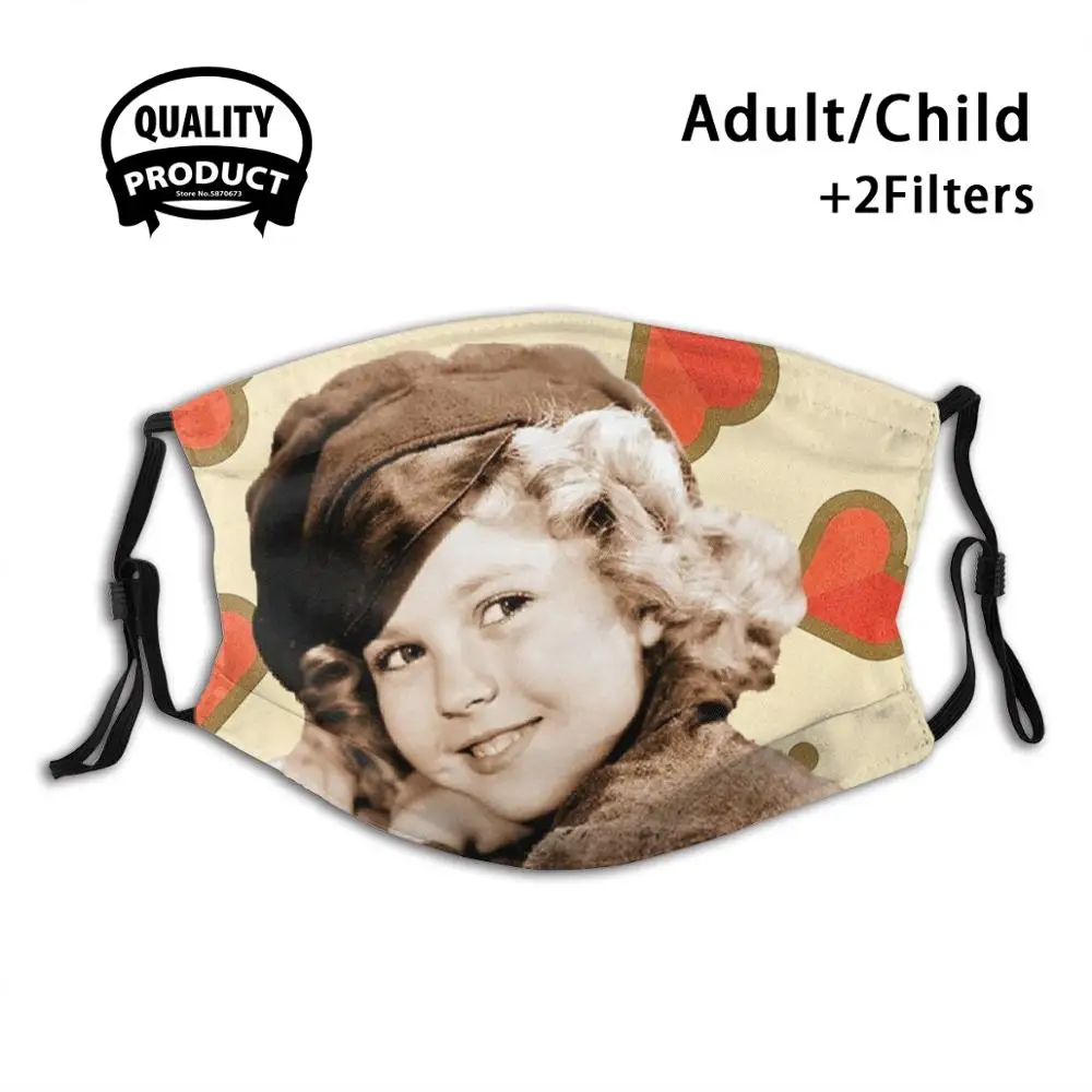 

Многоразовая маска-фильтр Shirley для мужчин и женщин, храм Shirley Temple Black Old Hollywood Old