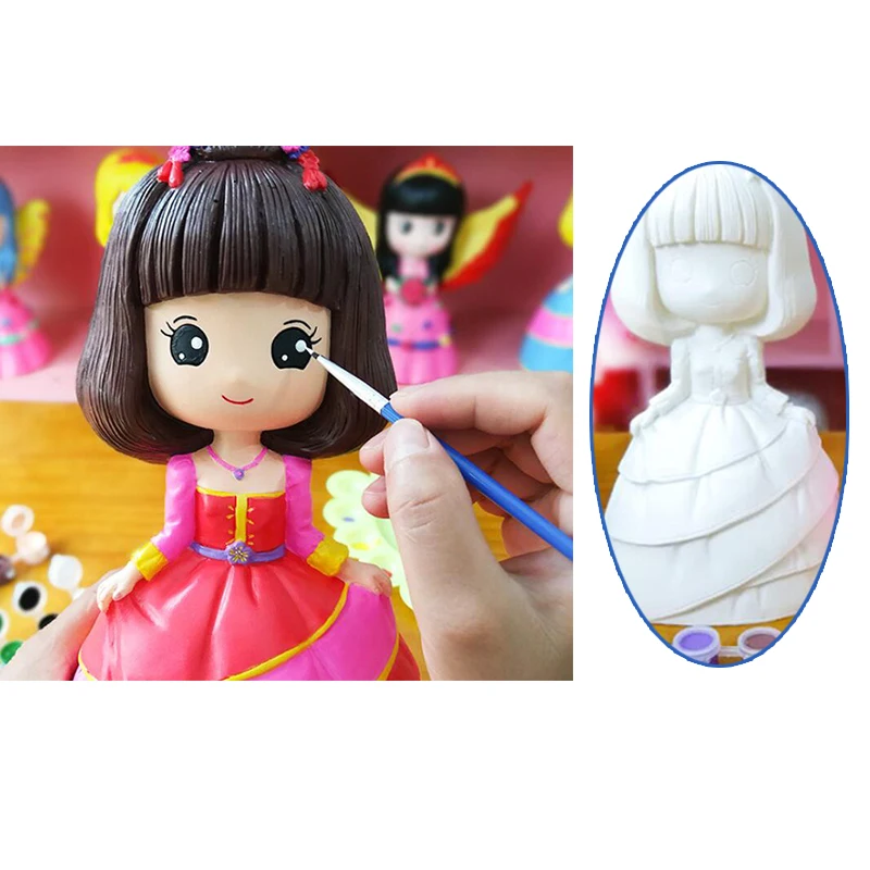 

vinyl DIY Painted Dolls for girls Christmas Birthday gift fashion baby princess doll Kids Drawing Toys piggy bank for children