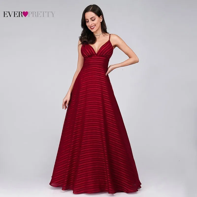 Новое поступление Бордовые Платья для подружки невесты Ever Pretty A-Line с v-образным вырезом на бретельках сексуальные длинные платья для свадебной вечеринки Vestido
