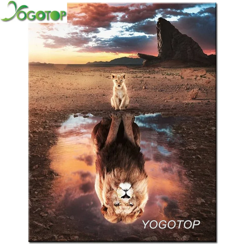 Алмазная живопись сделай сам Набор круглых квадратных страз мое сердце имеет лев