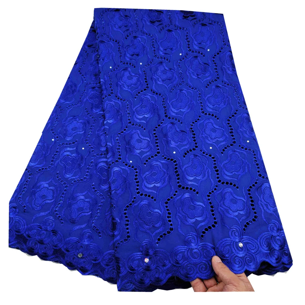 

Familiar 5 Yard Dry Lace Fabric Latest stone Embroidery African 100% Cotton Swiss Voile Popular Dubai Style For Party HL-257