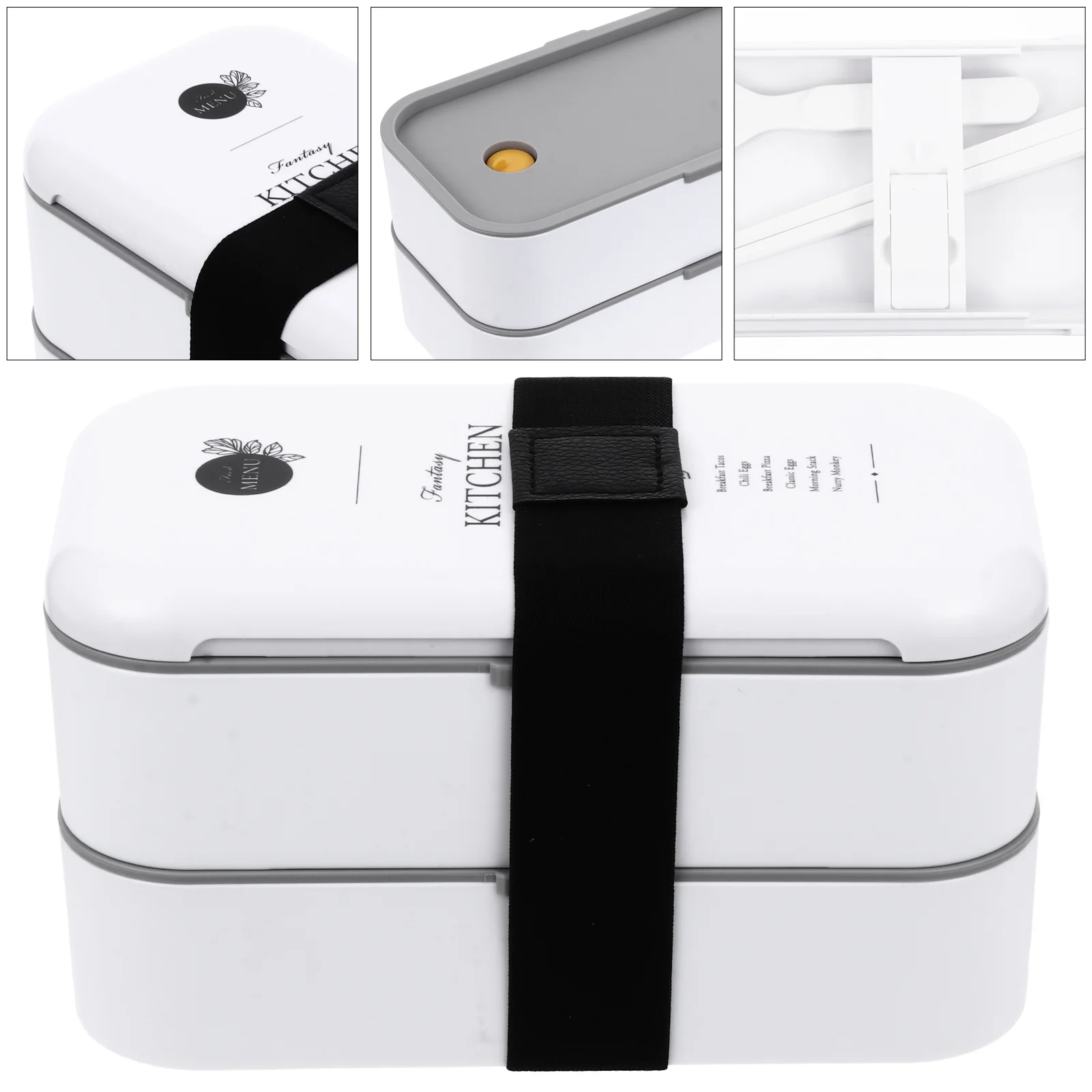 

1pc Japanese Style Lunch Bento Box Two Layers Microwave Safety Lunch Container