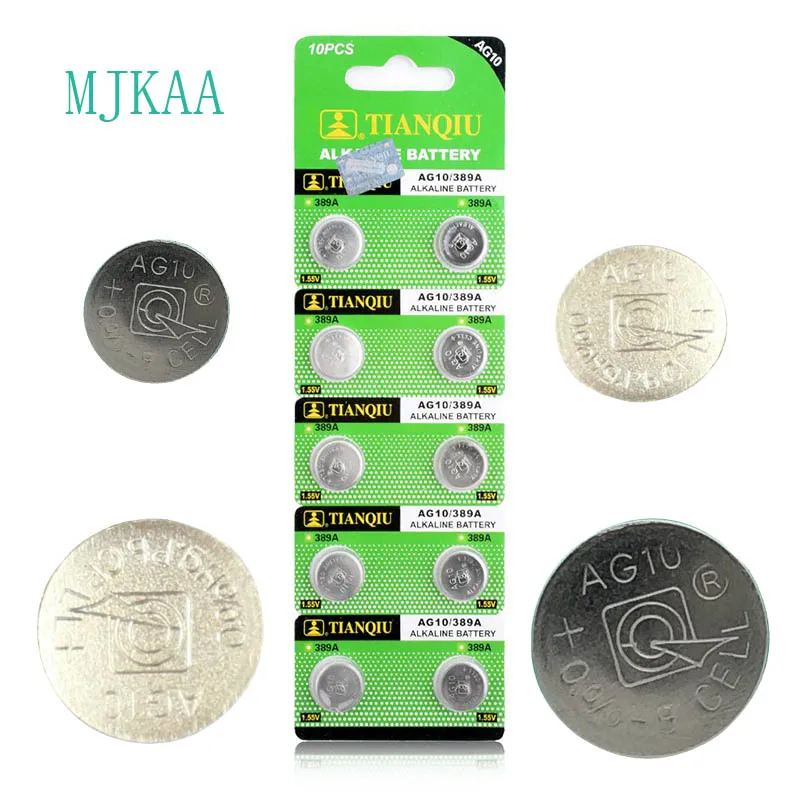 40 шт/LR1130 1130 SR1130 389A AG10 кнопки батареи щелочные LR54 L1131 189 75 MAh 1 5 VBattery часы