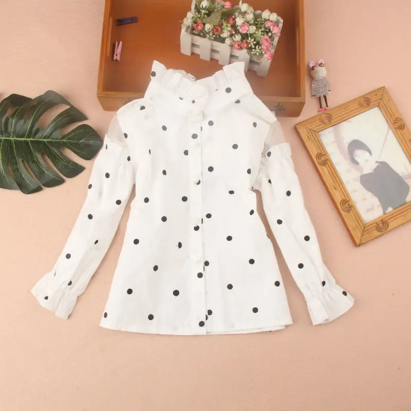 Дизайнерская детская одежда для девочек коллекция 2019 года белая рубашка в