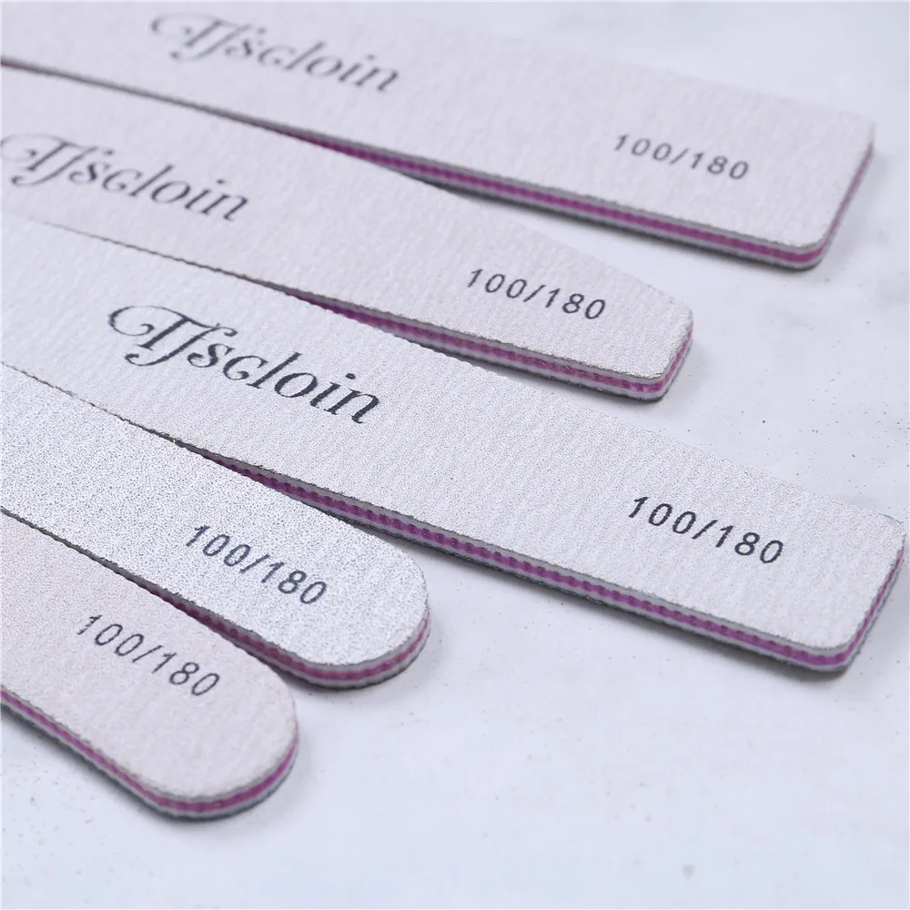 10Pcs/Lot Nail File 100/180 Sanding Buffer Block Sandpaper for gel nails Grit nail tools | Красота и здоровье