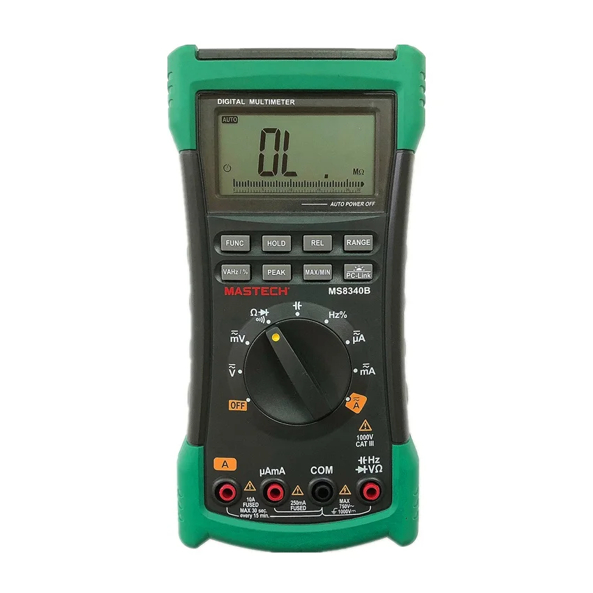MS8340B Высокое качество Авто Диапазон True-RMS цифровой мультиметр DMM емкость и частота тест и USB интерфейс метр тесты ers