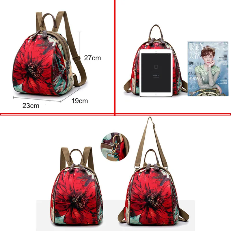 WEIXIER Модный цветочный женский мини рюкзак школьные сумки для девочек-подростков