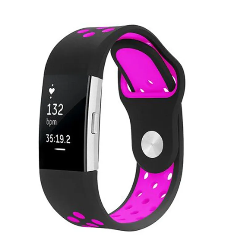 black purple Спортивные часы ремешок для FitBit Charge 2 Силиконовый Браслет ремешок для Charge 2 браслет умные Браслеты Аксессуары - Цвет ремешка: black purple