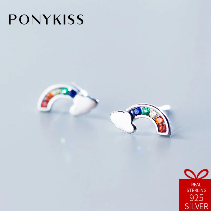 Женские серьги-гвоздики PONYKISS романтические серьги из стерлингового серебра S925