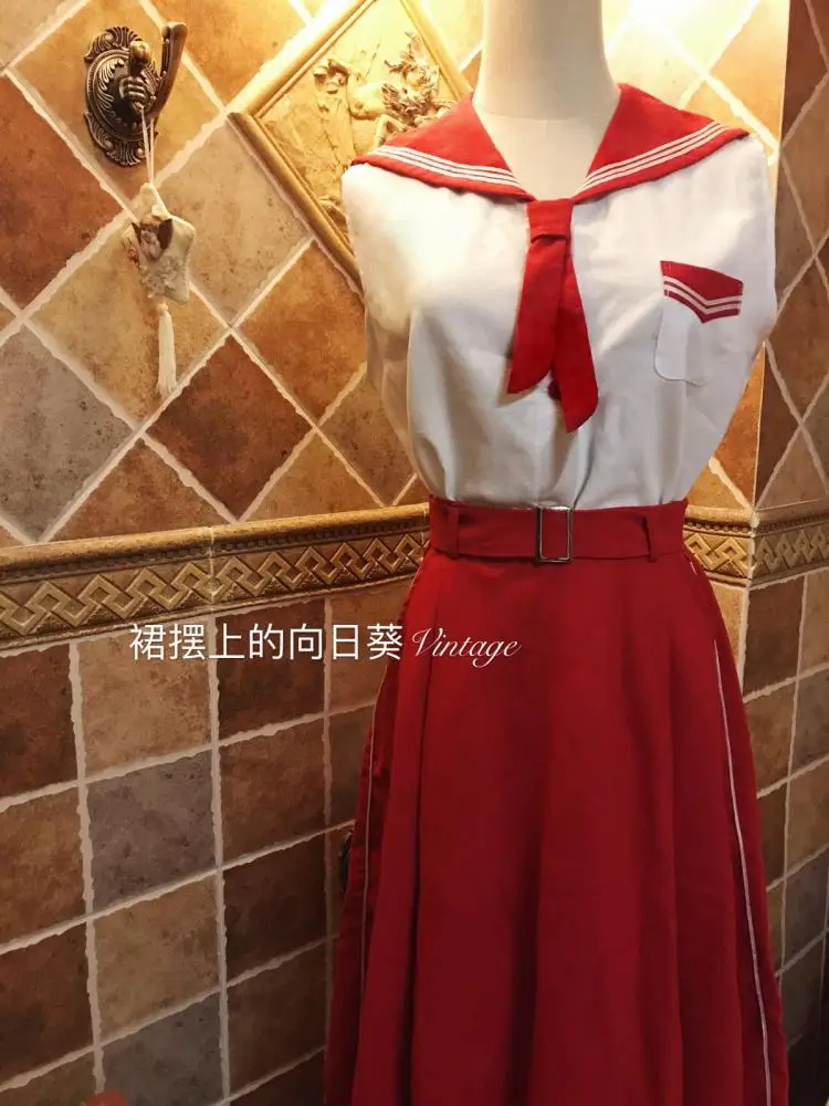 Футболка без рукавов в стиле Магия лунном свете красно-белая Лоскутная рубашка и