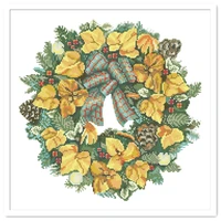 winter golden wreath cross stitch kits package 18ct 14ct 11ct cloth silk cotton thread diy handmade needlework
