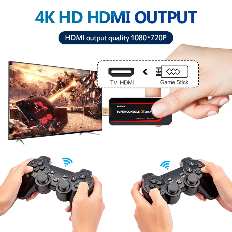 

Ретро видео Игровая приставка TV Box Супер консоль X Stick встроенные 50000 + игр для PS1/N64/DC/SNES портативный игровой плеер 2 контроллер