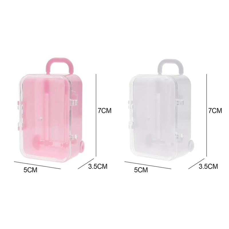2x белый/розовый мини чехол на колесиках для дорожного костюма коробка конфет