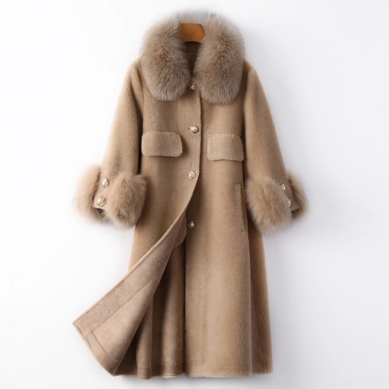 2019 женская теплая длинная верхняя одежда гранулированная бархатная меховая