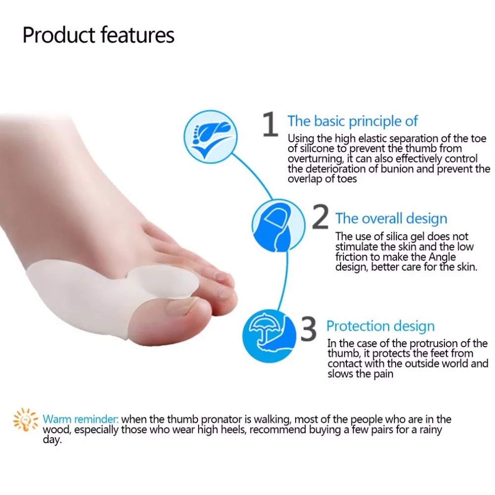 Silicone Gel Toe Separator Stretcher Straightener Alignment Bunion Thumb Hallux Valgus Protector Pain Relief Orthopedic Brace | Красота и