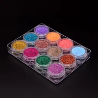 12 color holographic glitter sets kits nail supplies nail art shinny powder manicure makeup design nail art decorations u%c3%b1as