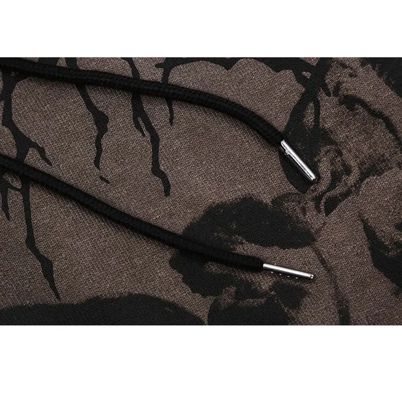 Толстовка Y2k мужская оверсайз в готическом стиле свитшот на молнии с длинным