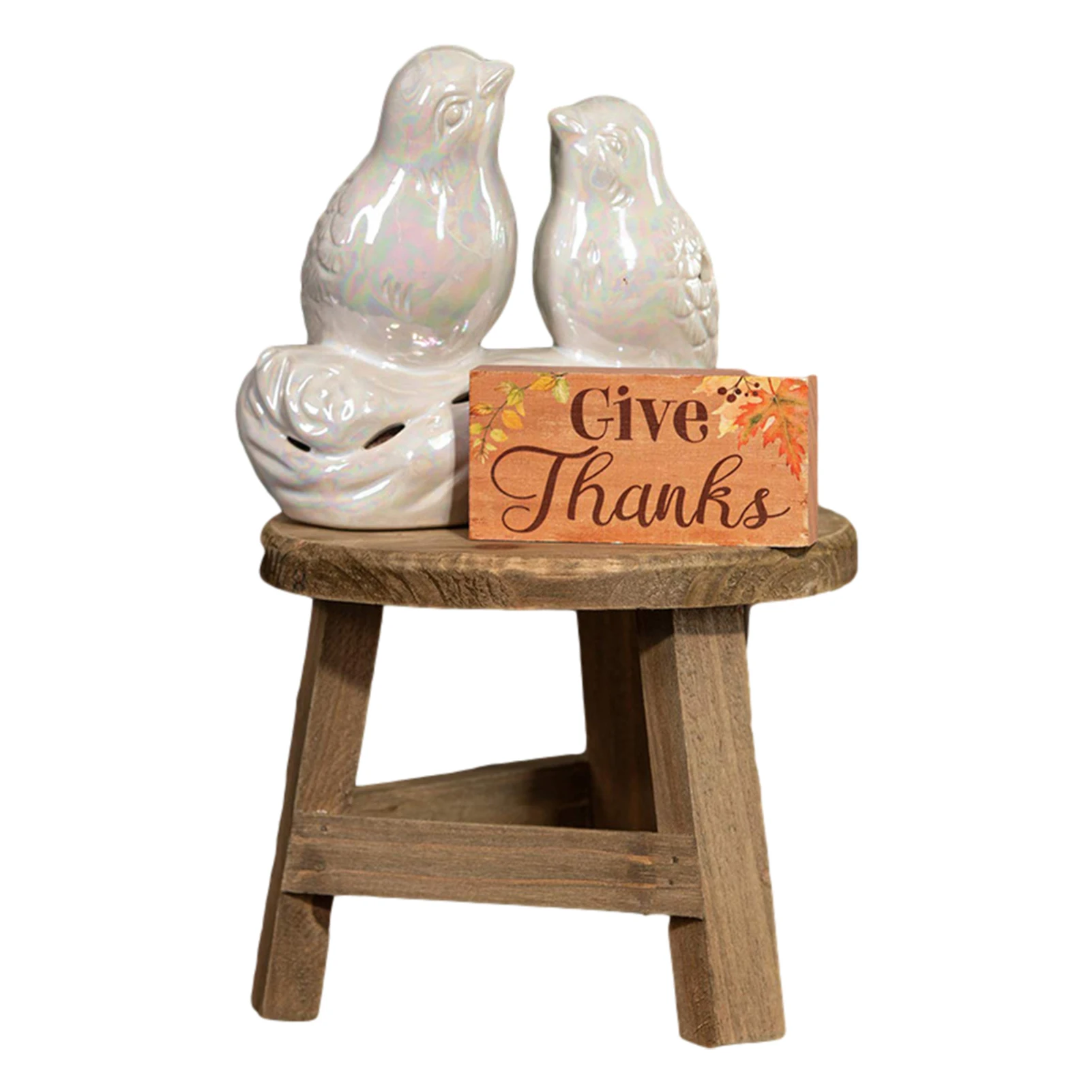 

Wooden Plant Pot Stand Flower Pot Holder Indoor Outdoor Garden Small Round Bench Bonsai Plant Pot Display Holder appealing