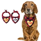 Модный Красный клетчатый шарф для собак зимние банданы для домашних животных День Святого Валентина нагрудники для собак шарф галстук-бабочка