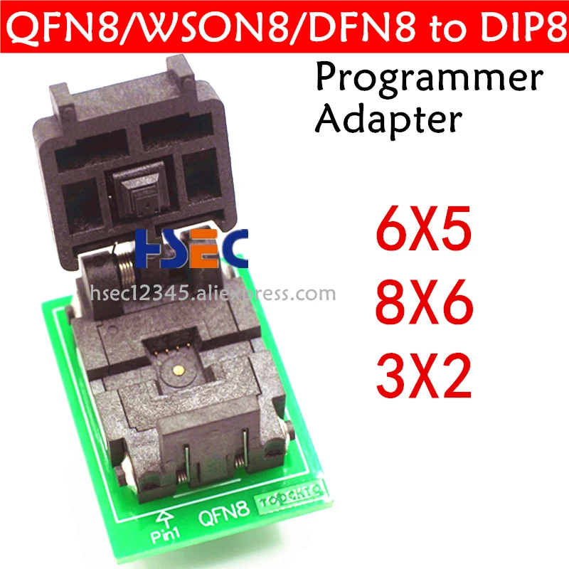 Оригинальный программирующий адаптер QFN8 на DIP8 разъем WSON8 DFN8 MLF8 для 25xxx 6x5 3x2 8x6 мм