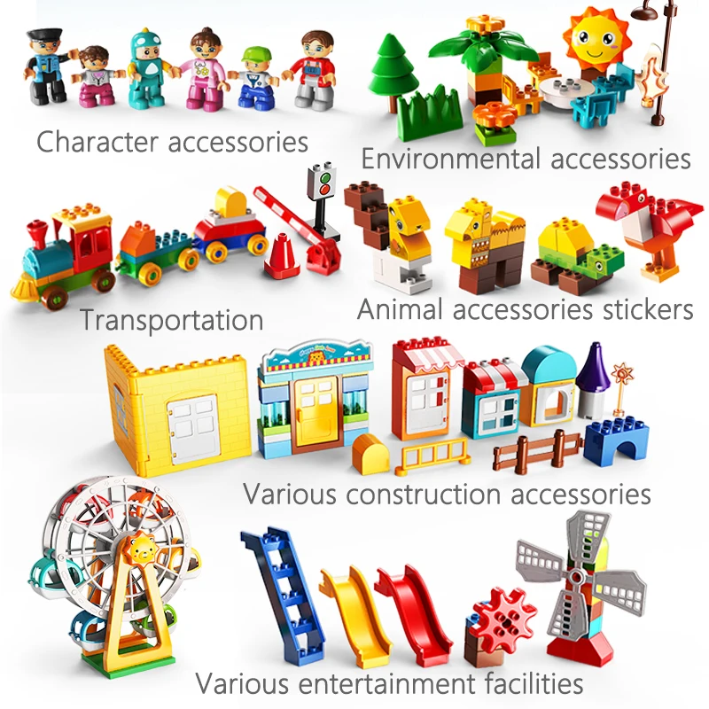 447 шт. большие частицы блоки город колесо обозрения замок Строительные DIY