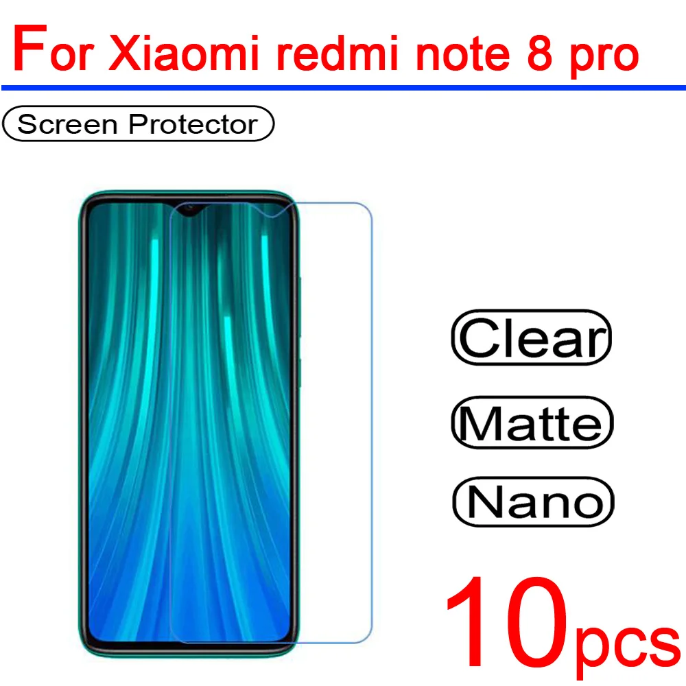 10 шт Ультра Прозрачный глянцевый ЖК экран для Xiomi Redmi Note 8/8T Защитная пленка Xiaomi 8