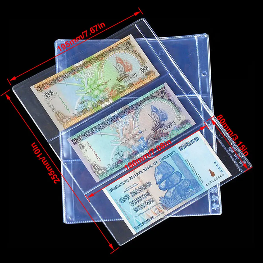 Альбом для банкнот 10 шт./лот 3 кармана на странице|banknotes plastic page|paper money collectionbanknotes