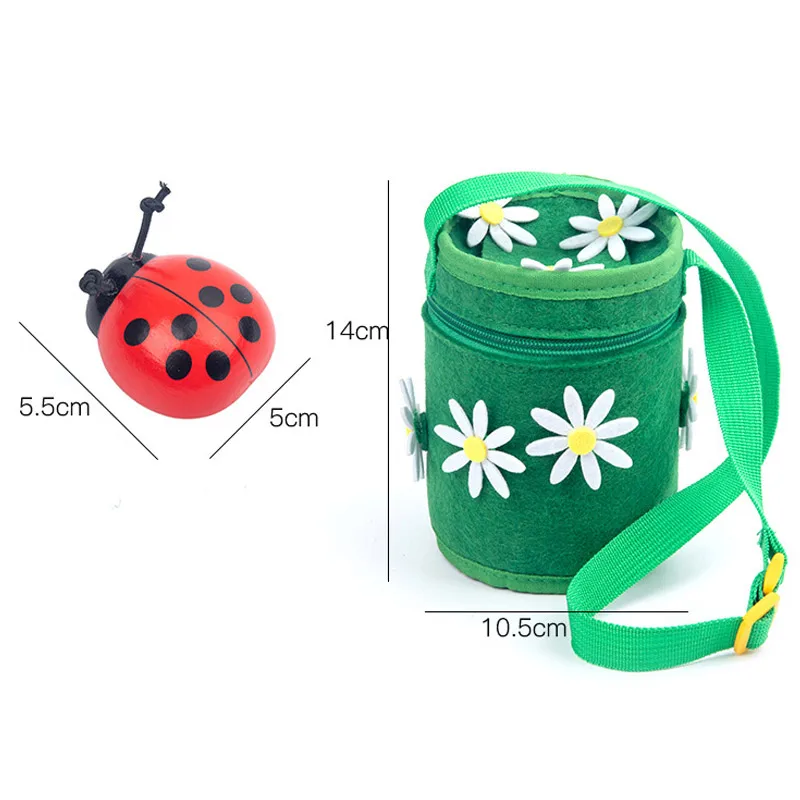 

Montessori Baby Toys Educational Wooden Math Toys Counting Beetles Flowers DIY Bag Early Learning Aids Kids Toys For Boys Girls