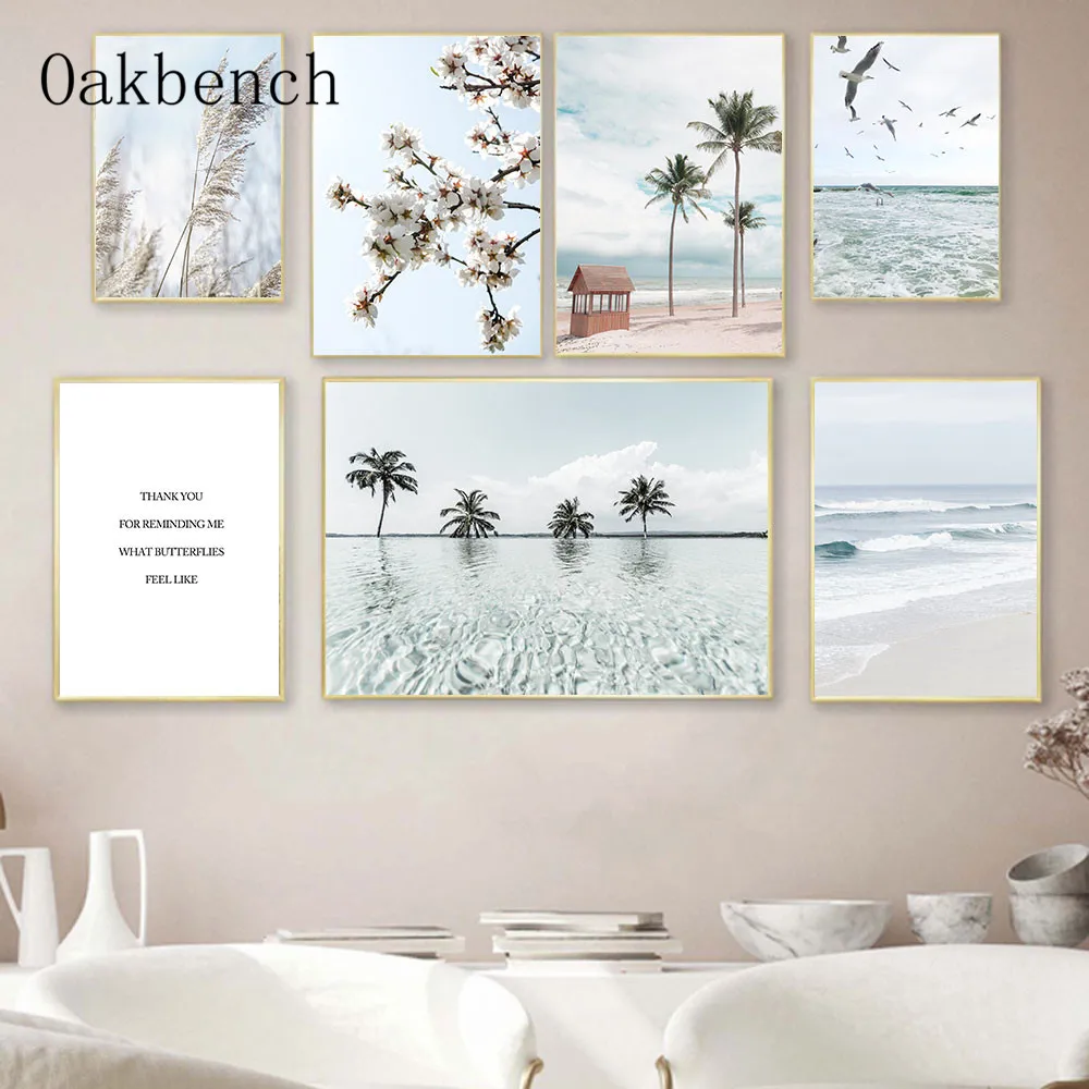 

Картина на холсте с изображением природного пейзажа, пальмы, лето, плакаты пляж