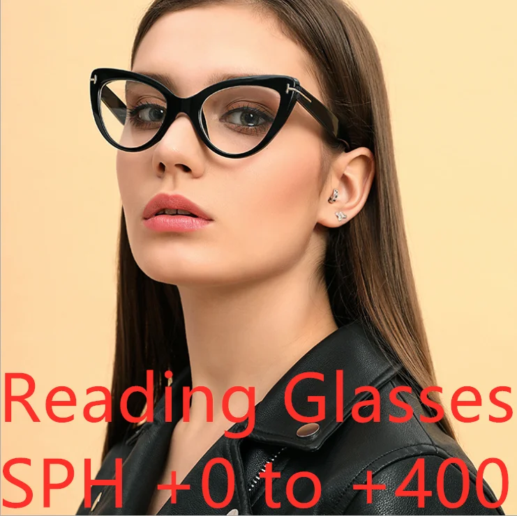 

Fashion Cat Eye Reading Glasses Women Acetate Optical Frame Eyewear Ladies Leopard Myopia Dipoter Eyeglass Anti Blue Light Glass