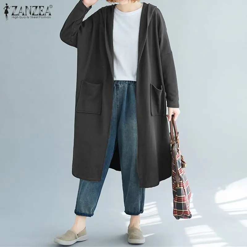ZANZEA размера плюс женская толстовка толстовки с длинным рукавом Sudaderas женские