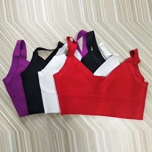 Женский укороченный топ Y2K с открытыми плечами и V-образным вырезом, фиолетовый, белый, красный, черный