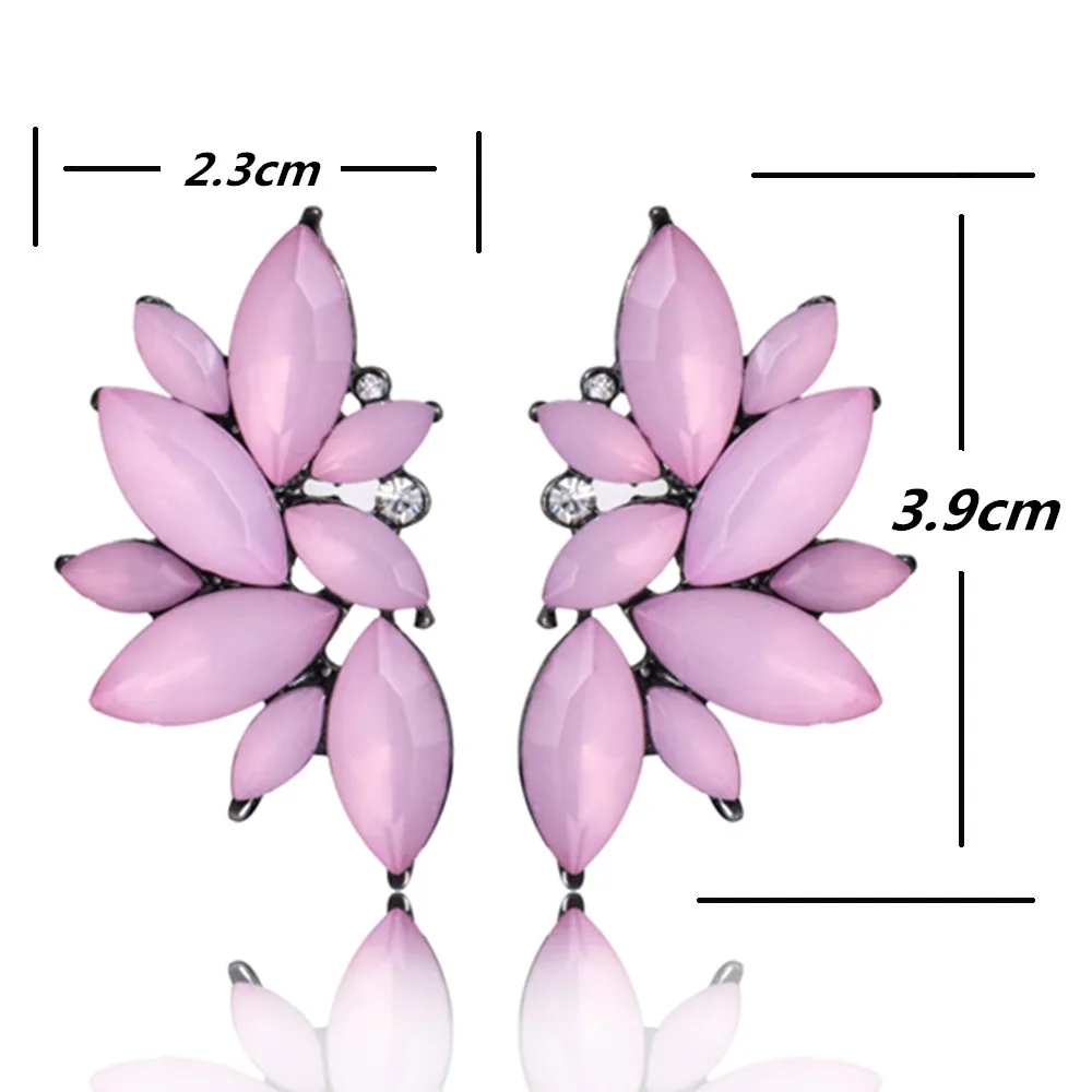 Стеклянные серьги в виде цветка для женщин черные красные розовые большие