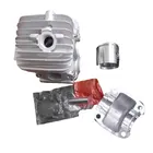 Цилиндр CS2125 в сборе для бензопил JONSERED CS2125T и других 2 цикла, ZYLINDER в сборе, комплект поддонов с зажимами поршневых колец