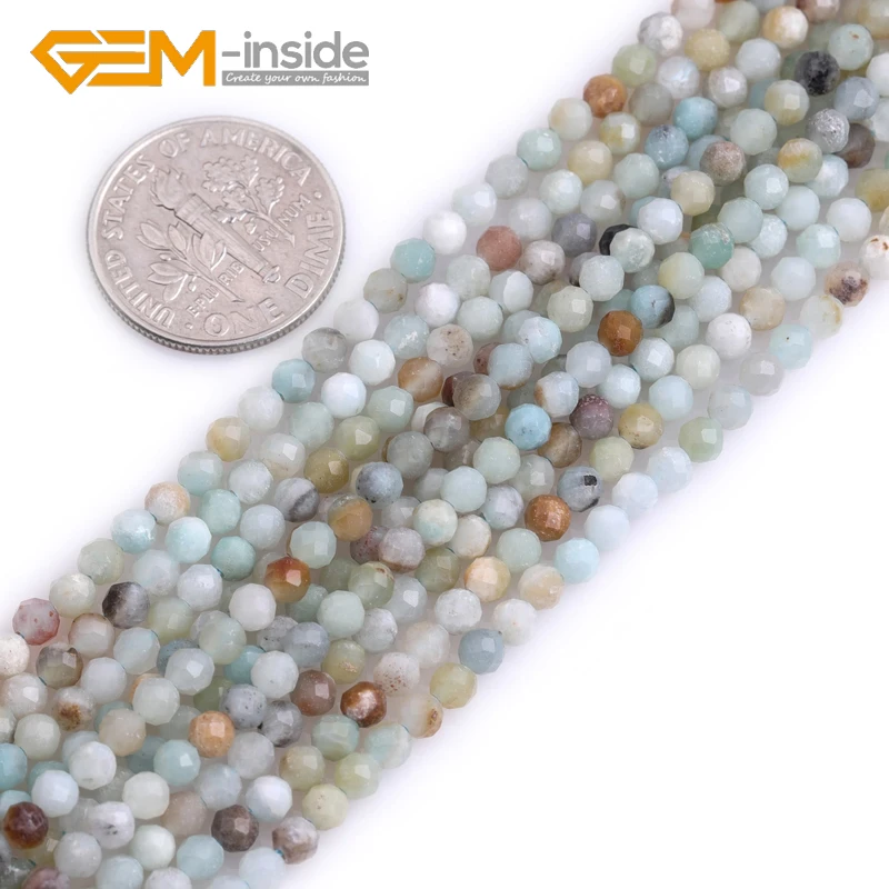 

Natural Stone Faceted Surface Round Shape Spacer Beads Small Loose Bead For Jewelry Making Strand 15" Wholesale 2mm 3mm