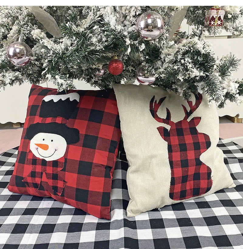 Рождественская Подушка Чехлы Красного буйвола подушка в клетку для стула чехлы с
