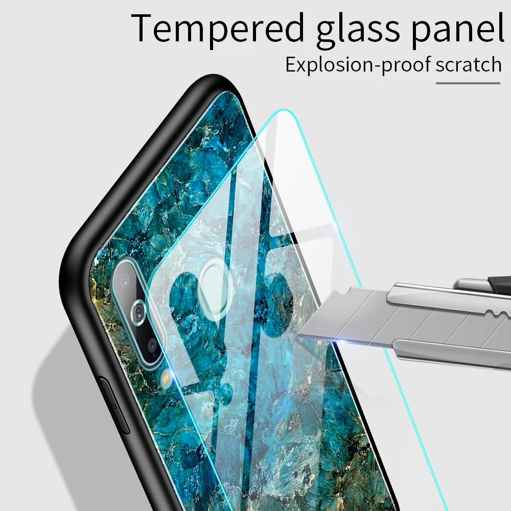 Marble Color Tempered Glass Case For Samsung Galaxy Note 10 Plus 9 A70 A50 A40 A60 A30 A20 A10 Silicone Phone Bumper |