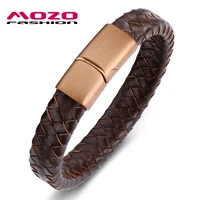 fashion bangle rock men bracelet leather rope bracelet stainless steel magnetic clasps bracelet high quality jewelry ps2108