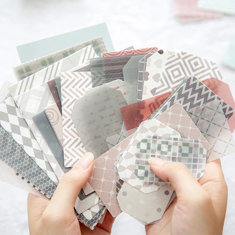 

Geometric Texture Mix Material Paper Junk Journal Planner Card Paper Scrapbooking Vintage Decorative DIY Craft Photo Albums