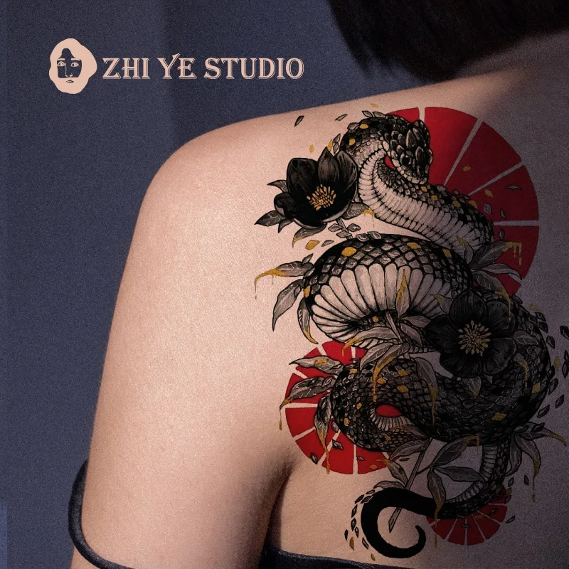 

1 шт. масса удаление татуировки дракона паста в японском китайском стиле черная змея черный цветок Обложка Бедра цветок руки