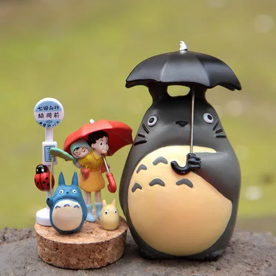 Ghibli Anime Totoro Street Lamp Ladybug Figure Desk Ornaments Miyazaki Hayao Model Fairy Garden Moss Miniature Decor Accessories | Дом и сад