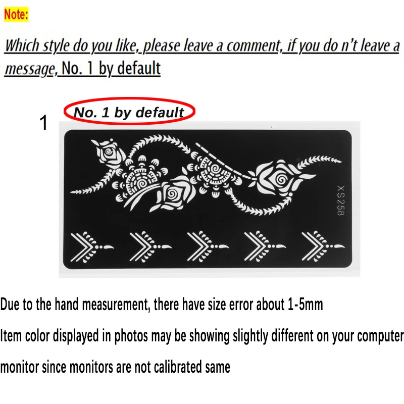 Шаблон индийской татуировки хной "Ramdon Style Black Mehndi" для временной росписи глиттером на трафаретах.