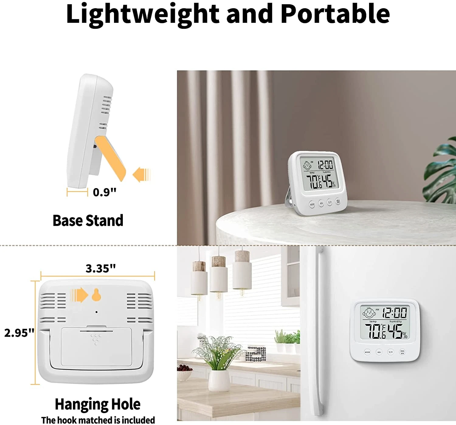 Цифровой ЖК-дисплей удобный датчик температуры измеритель влажности термометр