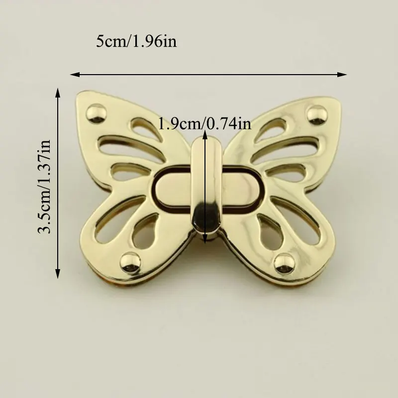 

1 piece Metal Butterfly Turn Twist Lock Clasp for Leather Craft Women Bag Handbag Shoulder Bag Purse DIY Hardware Accessories