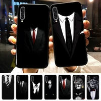 man suit shirt tie lion animal phone case for samsung galaxy a s note 10 7 8 9 20 30 31 40 50 51 70 71 21 s ultra plus