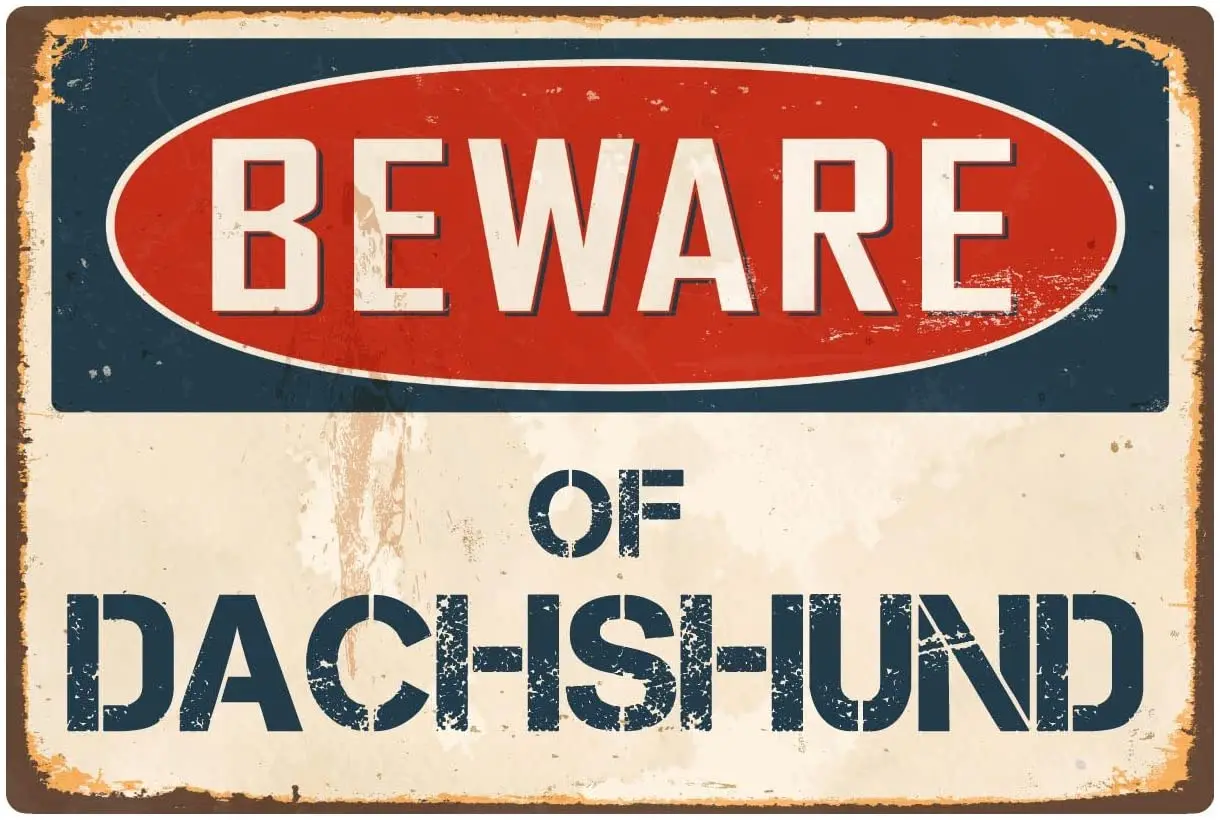 

StickerPirate Beware of Dachshund 8” x 12” Vintage Aluminum Retro Metal Sign VS133