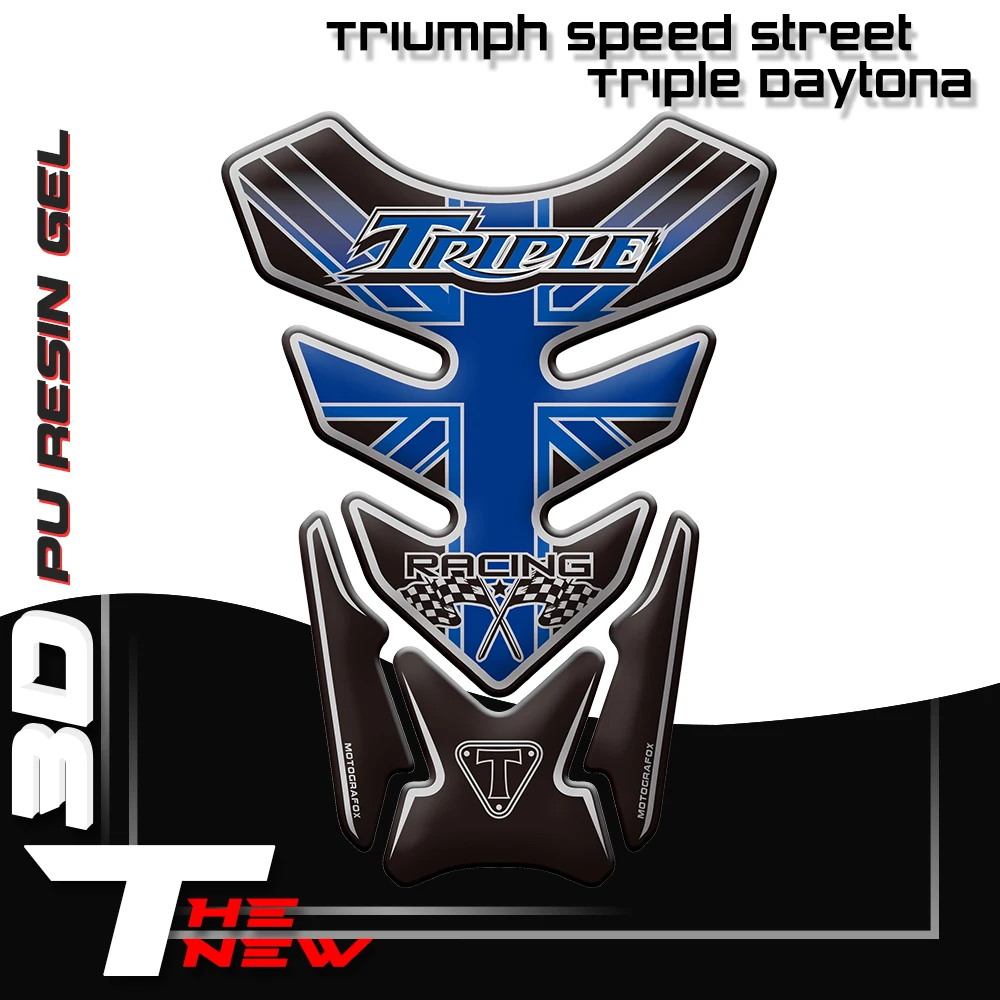 В БАЙКЕРСКОМ СТИЛЕ Fishbone протектор Стикеры 3D резиновые бак мотоцикла для Triumph