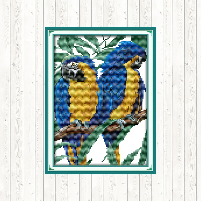 Набор для вышивки крестиком с голубым попугаем набор рукоделия 14ct 11ct Счетный